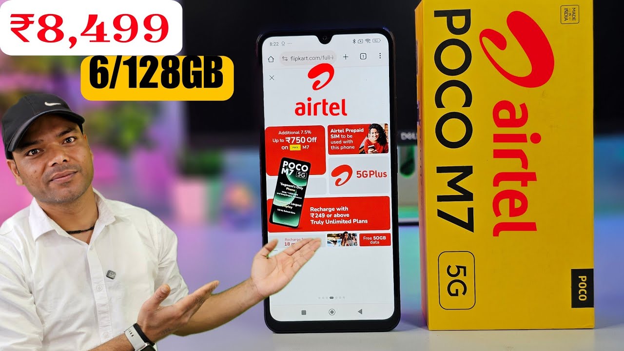 POCO M7 5G - Locked with Airtel Prepaid (Satin Black) 6GB RAM 128GB Storage Full Details