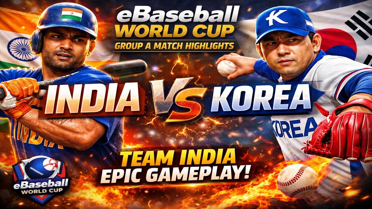 India vs Korea | eBaseball World Cup Group A Match Highlights | Team India Epic Gameplay 🇮🇳🔥