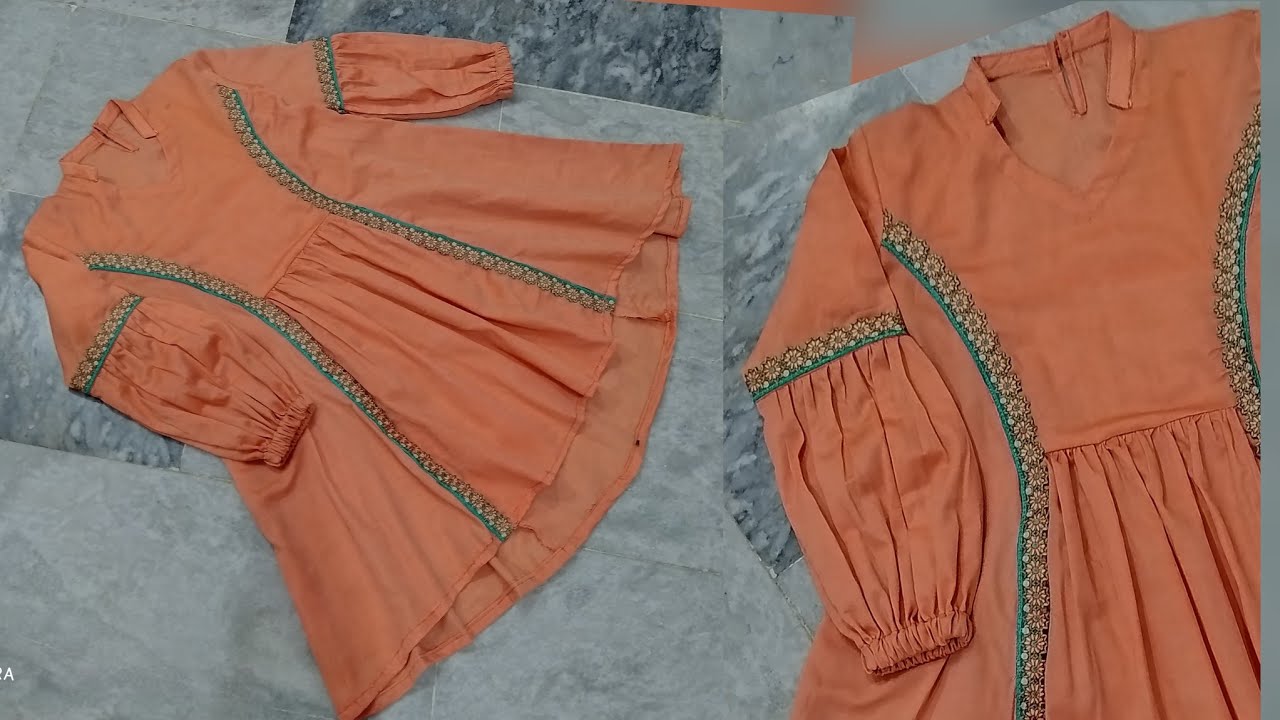 High and low kurti tutorial for little girls.