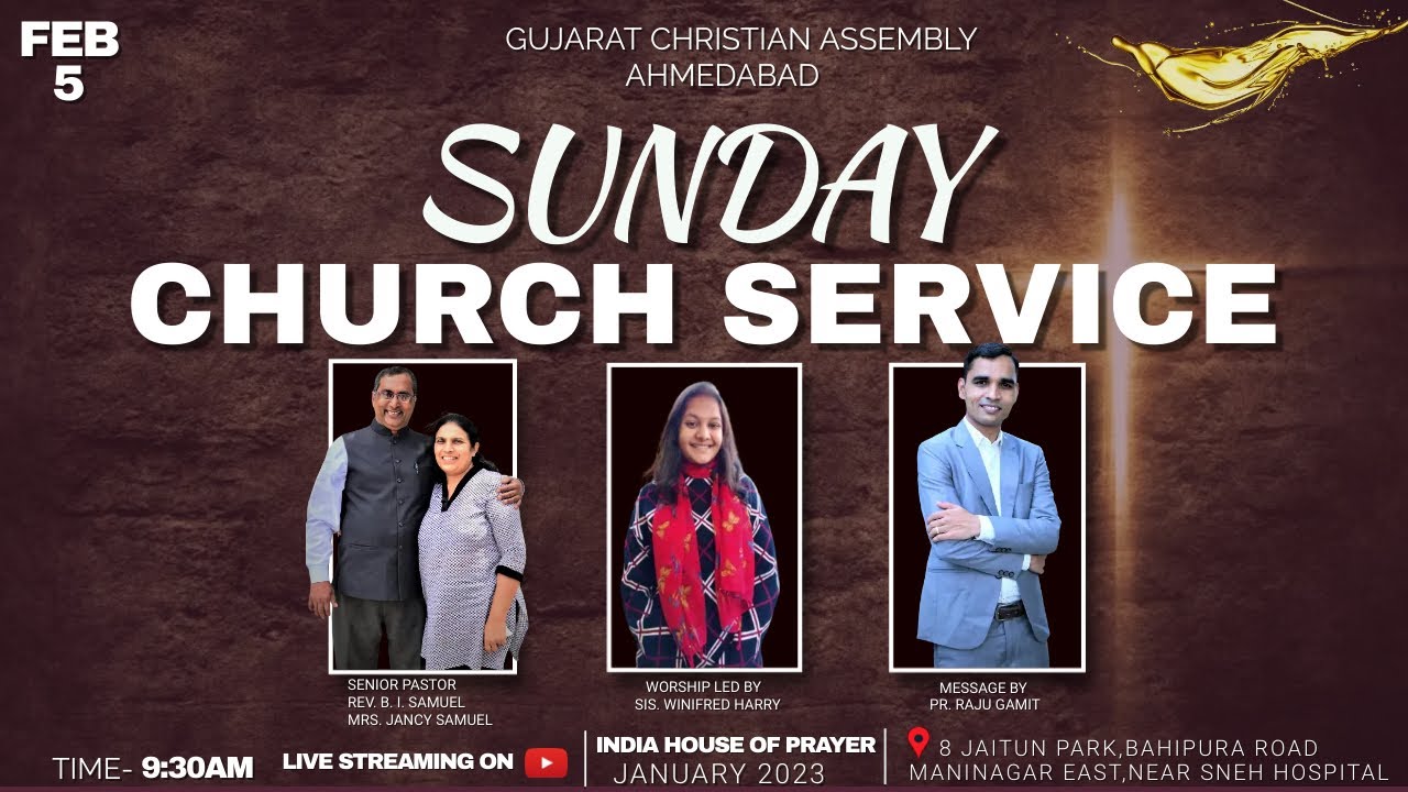🔴LIVE Sunday Service | GUJARAT CHRISTIAN ASSEMBLY | Pr. Raju Gamit | 5th -february- 2023