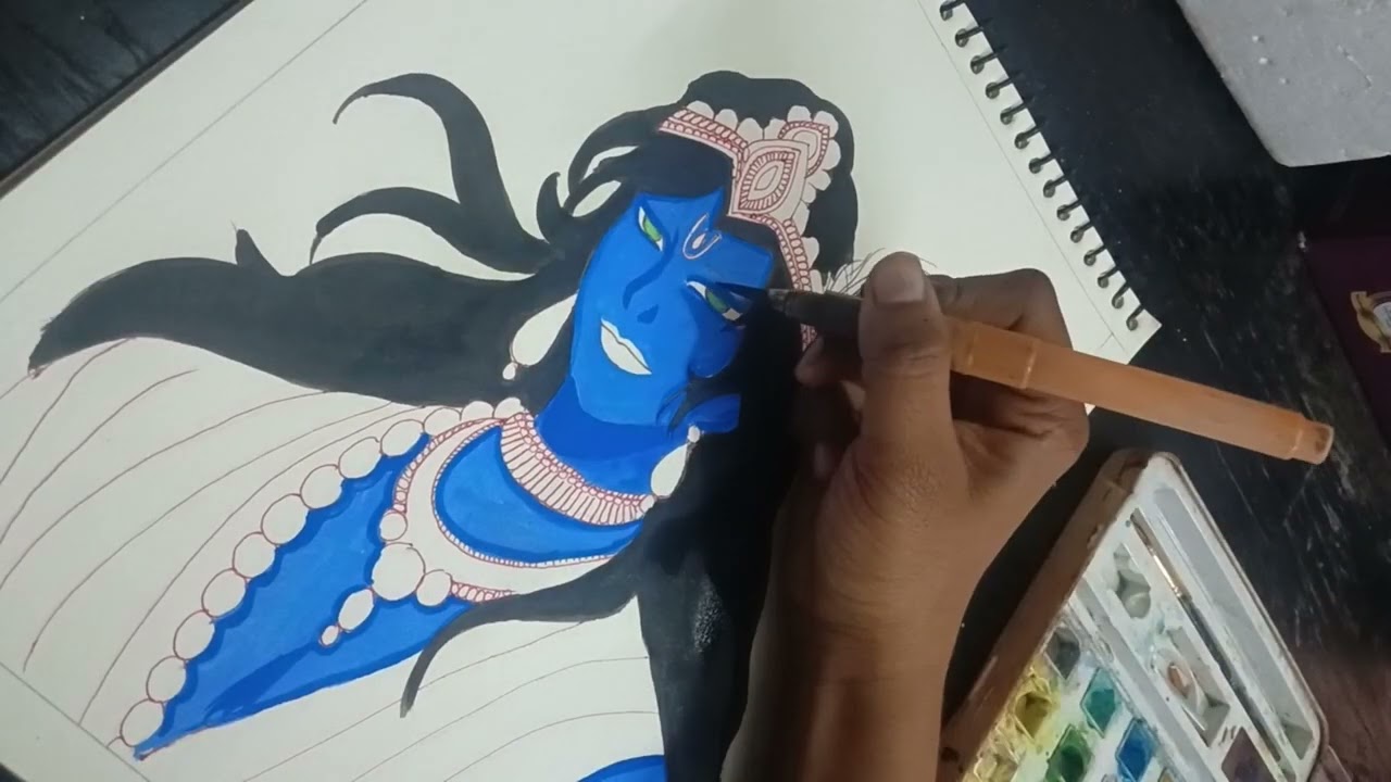 💞 Shree Krishna ji beautiful drawing 💞 with water colour please subscribe for more 🙏