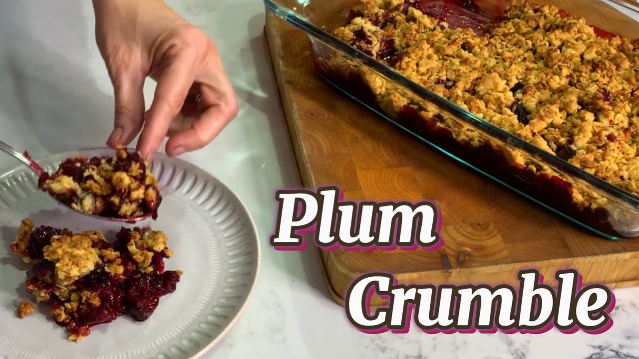 Plum Crumble with Oats - 15 minutes prep time and delicious !