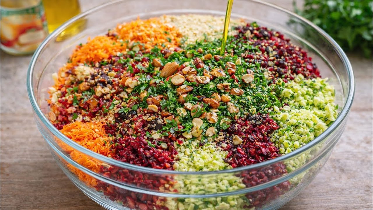 سلطة شمندر بالتفاح الأحمر والأخضر | صحية وسهلة وسريعة 👌🥗
