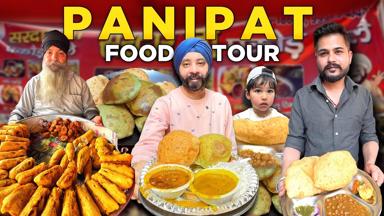 Panipat Food Tour | Milap Poori | Shri Ram Chole Bhature | Babbu Maan | Sardarji Pakode | 4 K