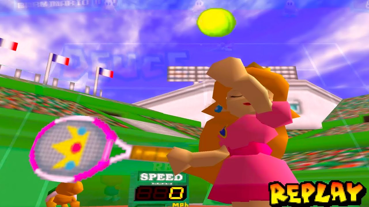 Moonlight Cup - Peach Gameplay - MarioTennis64