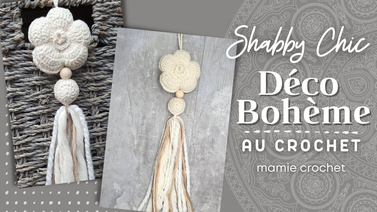 Comment faire UNE JOLIE DECORATION PORTE, TIROIR FACILE AU CROCHET  🧶 RESTES DE FILS  🧶#mamiecrochet