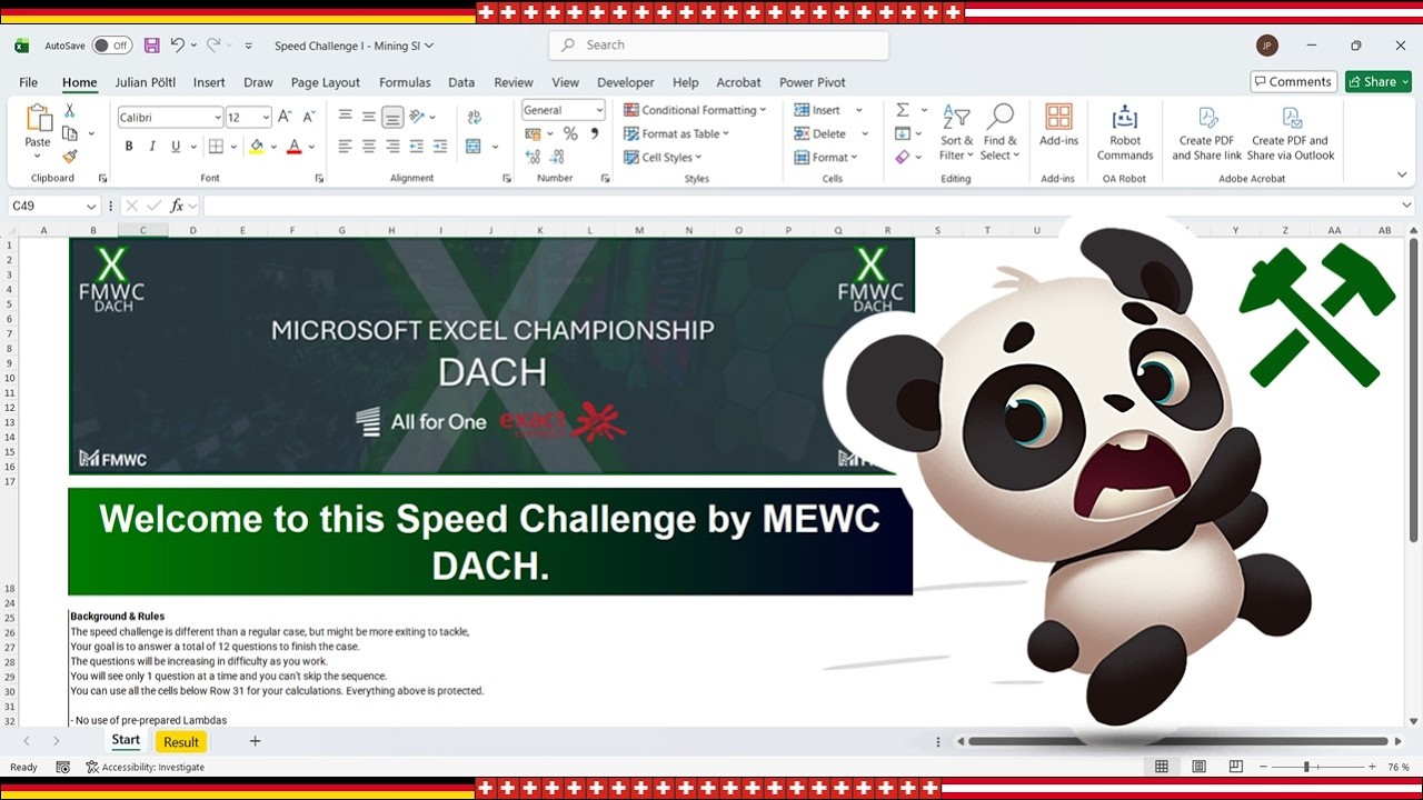 Free Excel Esports Case from MEWC DACH - Speed Challenge - Mining
