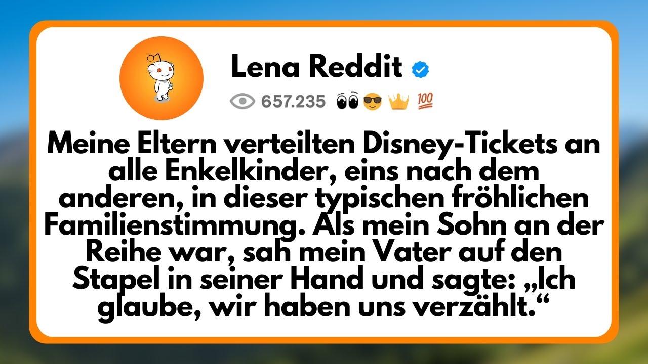 Meine Eltern Verteilten Disney-Tickets an alle Enkelkinder, eins nach dem Anderen, in Dieser...