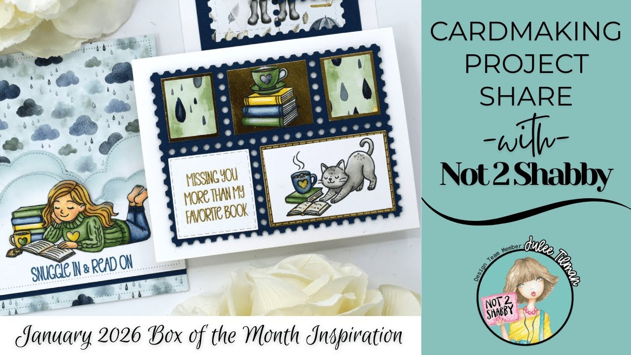 Cozy Bookish Cardmaking: 3 Cards Using the Not 2 Shabby January Box