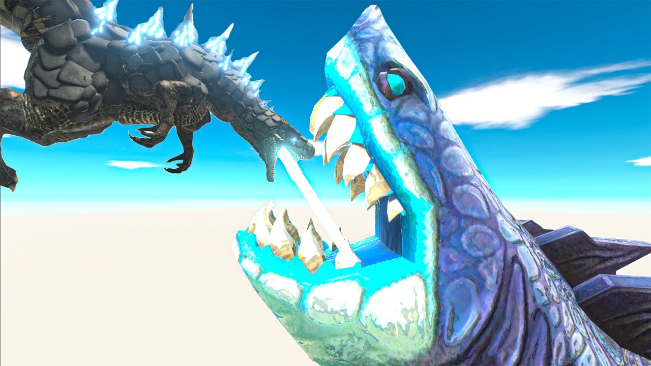 Real Godzilla Versus Big and Little Size Mod Godzilla  - Animal Revolt Battle Simulator