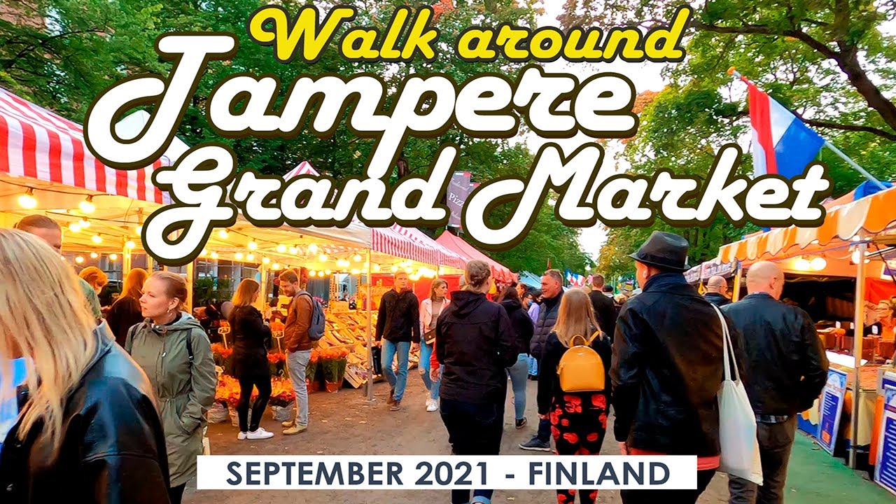 Tampere Walk: Evening in Grand Market, September 2021, Finland [4K]