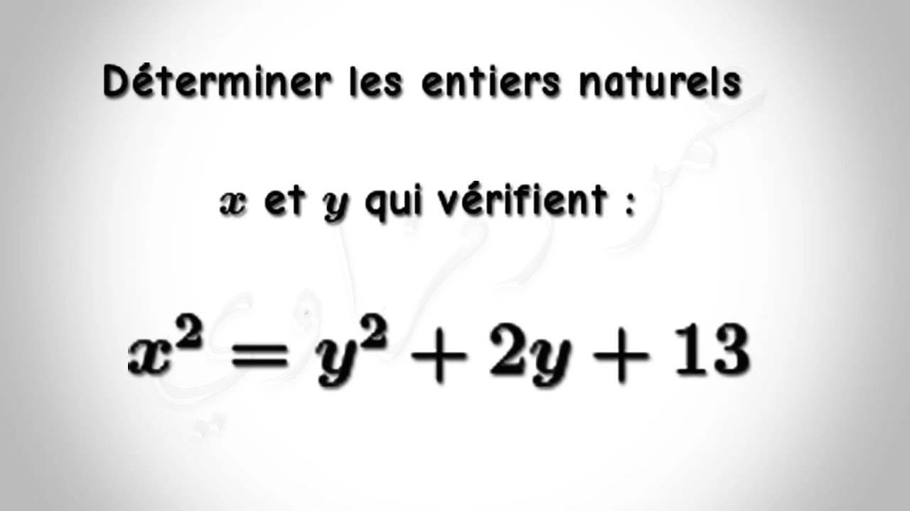 Mathématiques TCS exercice Déterminations des entiers vérifiant une égalité