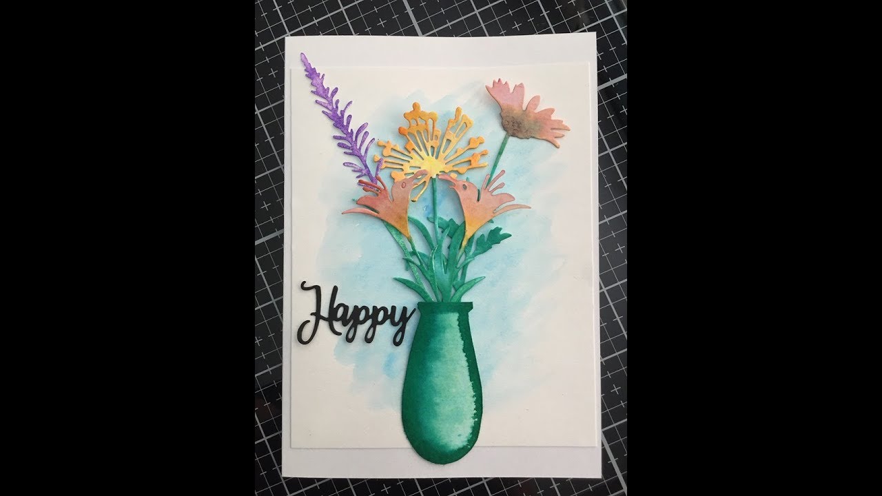 #45 Tim Holtz Wildflowers 2 with watercoloring and inking Part #1