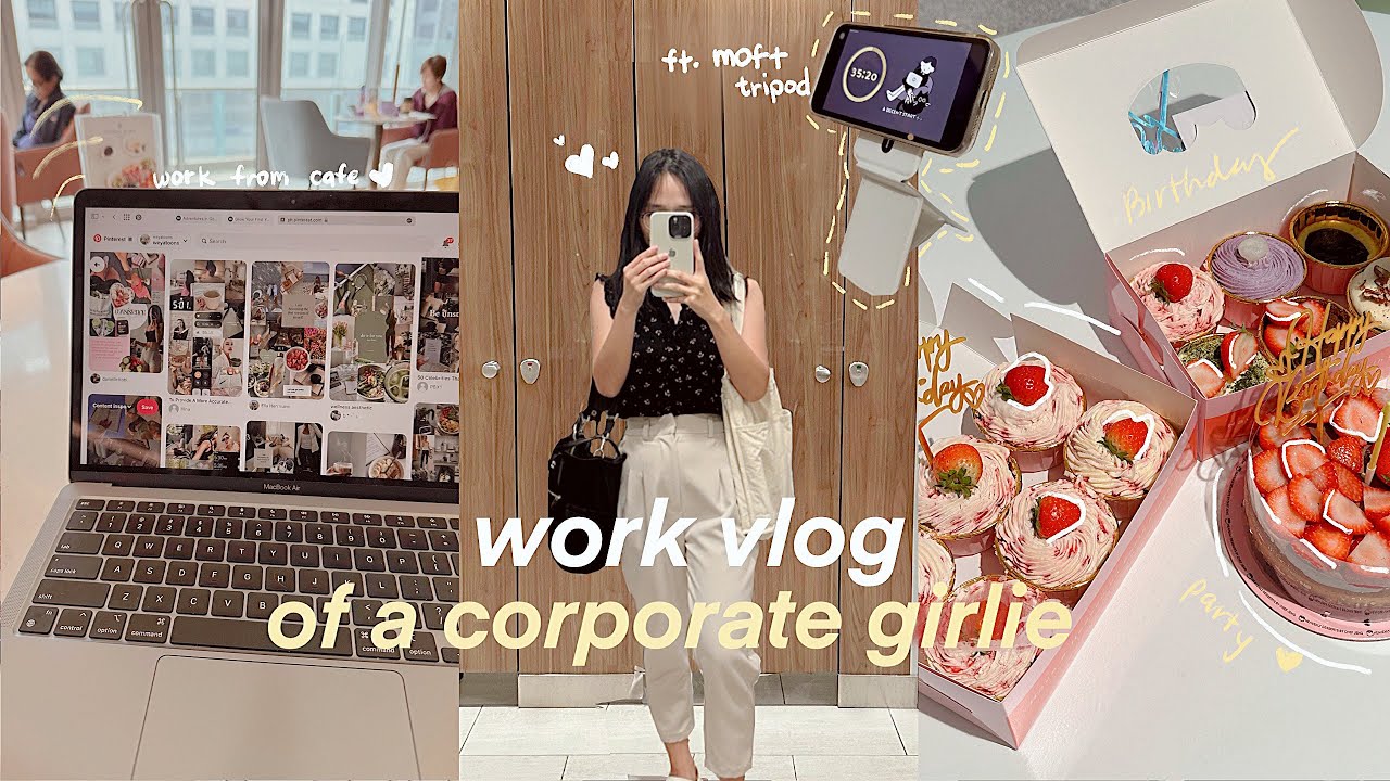 work vlog 👜✨| realistic 9-5 work week, prioritizing self growth, ft. moft tripod weyatoons