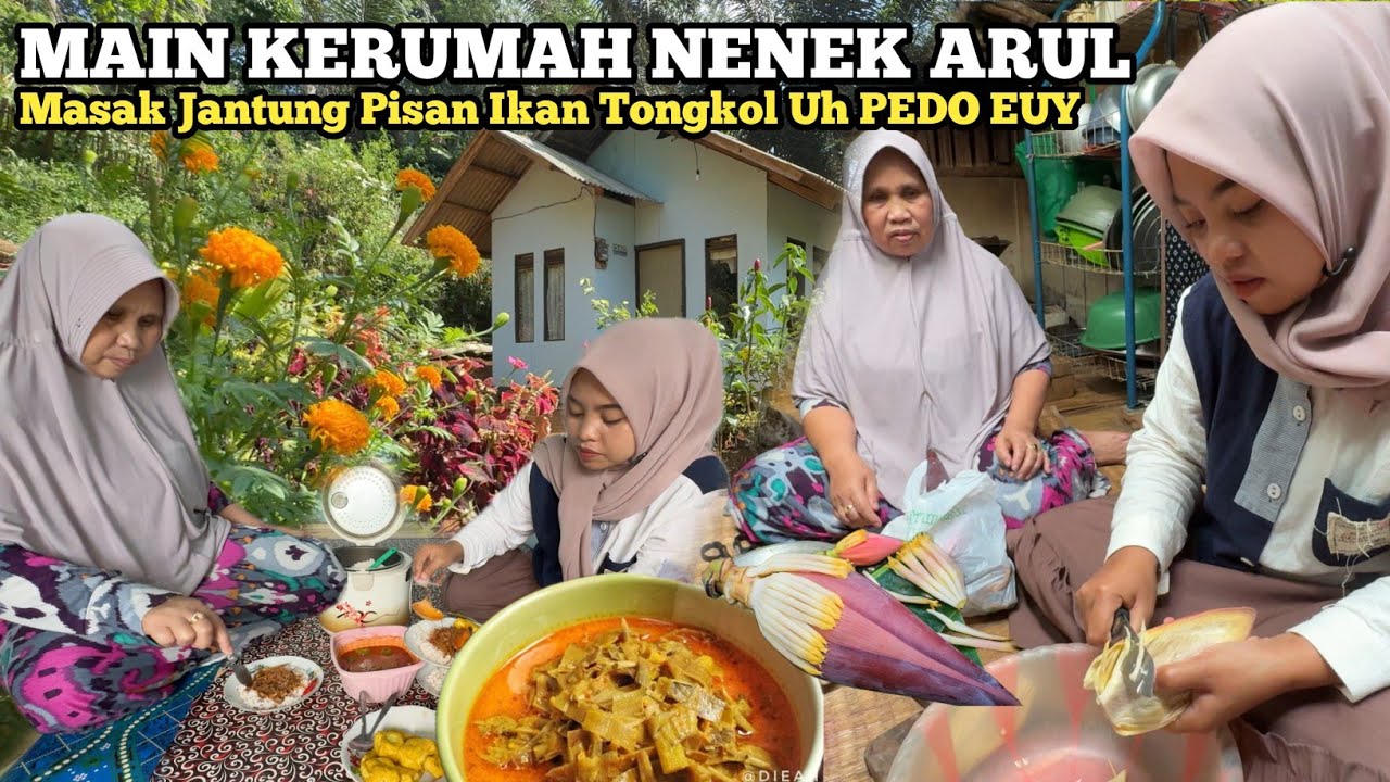 MAIN KERUMAH NENEK ARUL, KITA MASAK JANTUNG PISANG | Kehidupan Didesa
