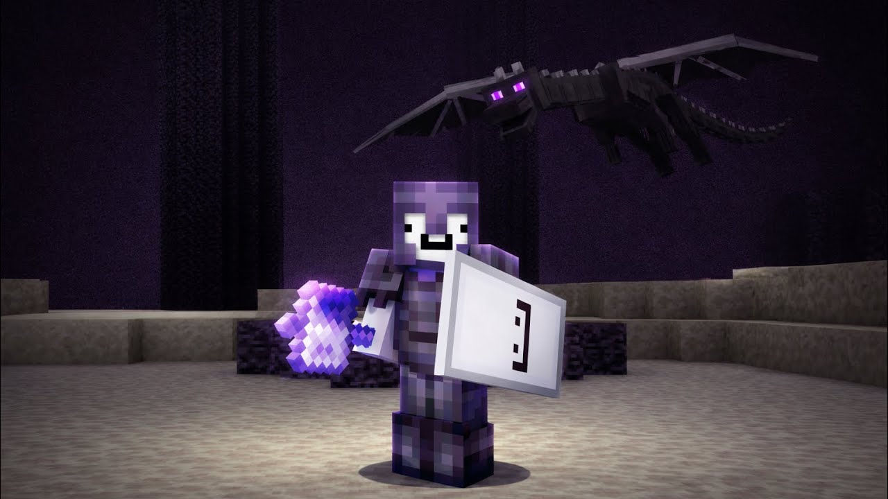 Beating the Ender Dragon with my irl friends(full video)