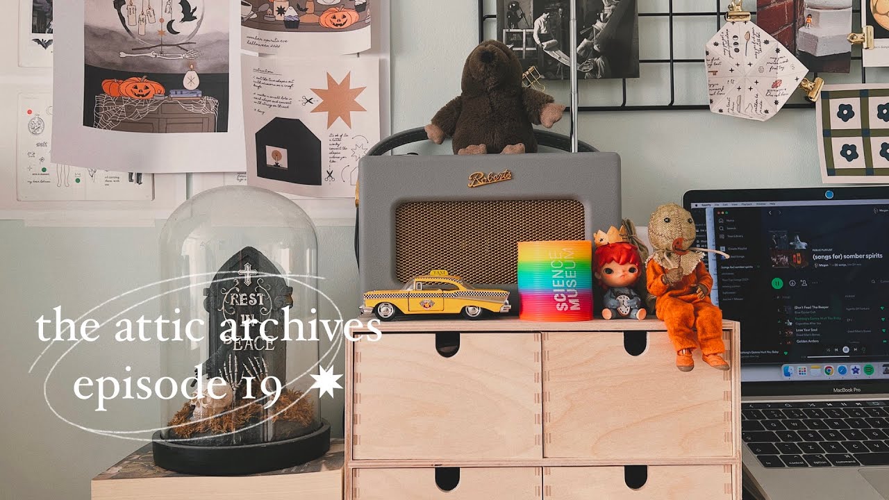 the attic archives | ep. 19 ✸ decorating my planner, halloween shopping, illustration project