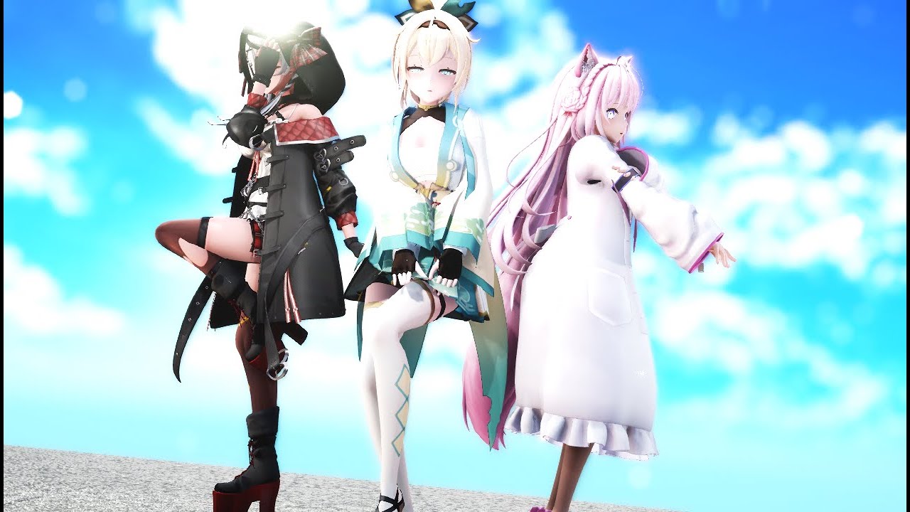 【ホロライブMMD】 桃源恋歌 #風真いろは  ＃博衣こより 沙花又クロヱ