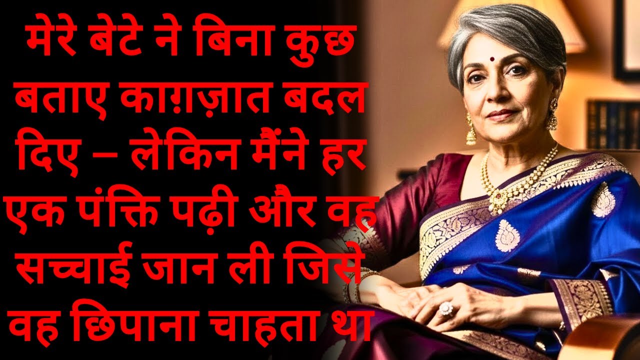 मेरे बेटे ने बिना कुछ बताए काग़ज़ात बदल दिए — लेकिन मैंने हर एक पंक्ति पढ़ी और वह सच्चाई जान ली जिसे