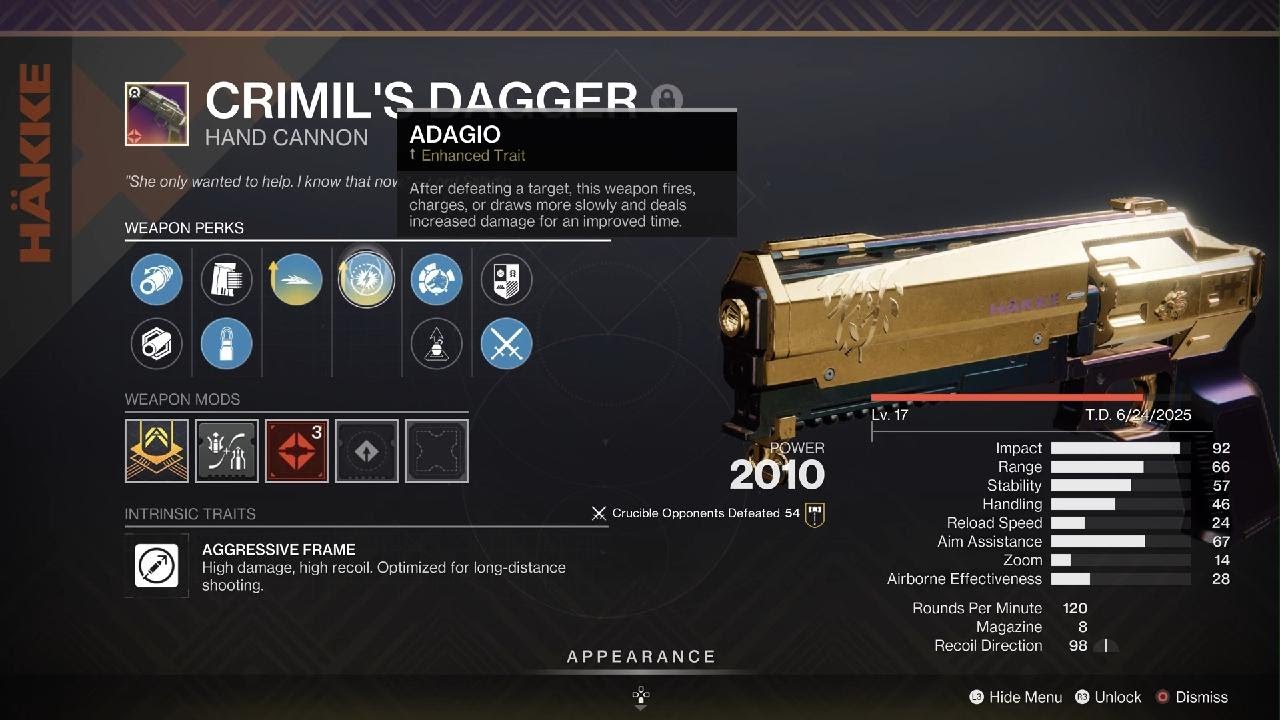 I Farmed Iron Banner For THIS Adagio 2 Tapping God Roll Crimil's Dagger! Was It Worth My Time?