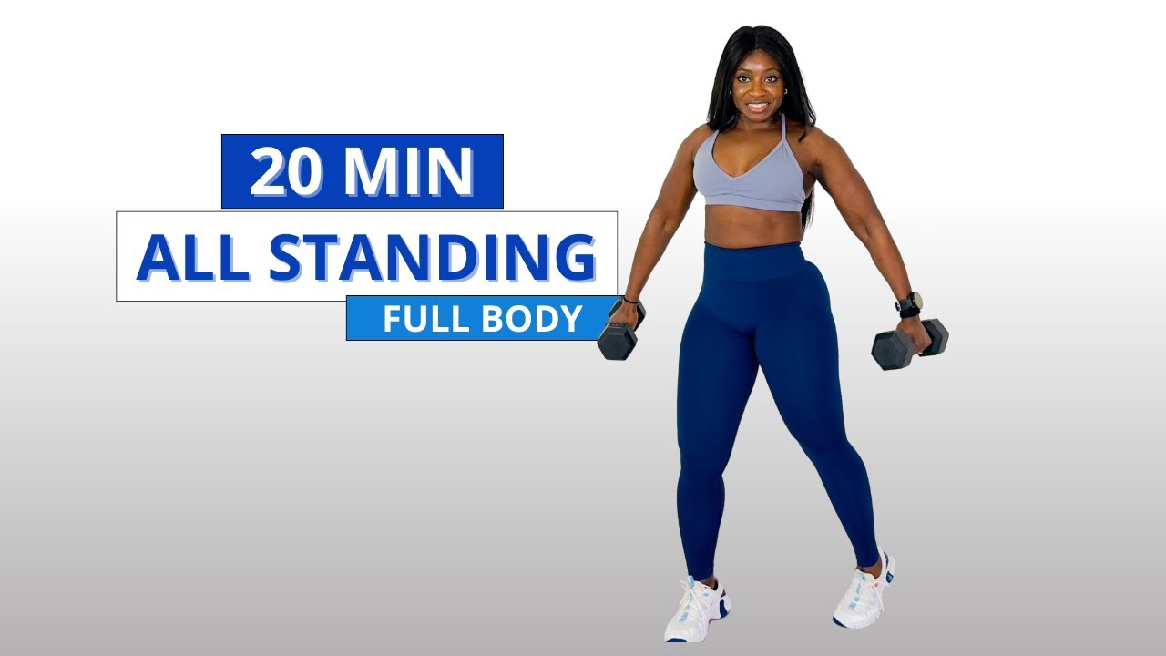20 MIN NO JUMPING ALL STANDING HIIT With Weights - No Repeat, Low Impact Home Workout