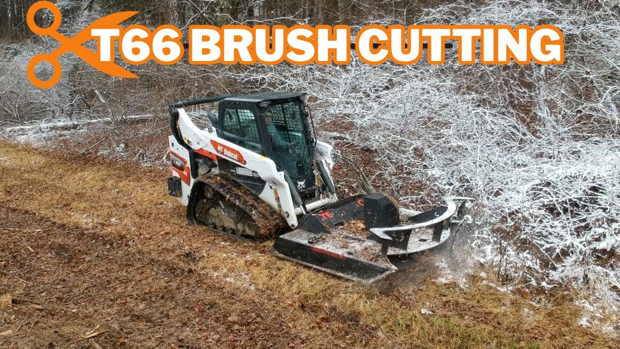 Скашивание кустов Bobcat T66 с использованием 72-дюймового ковша-терминатора XP