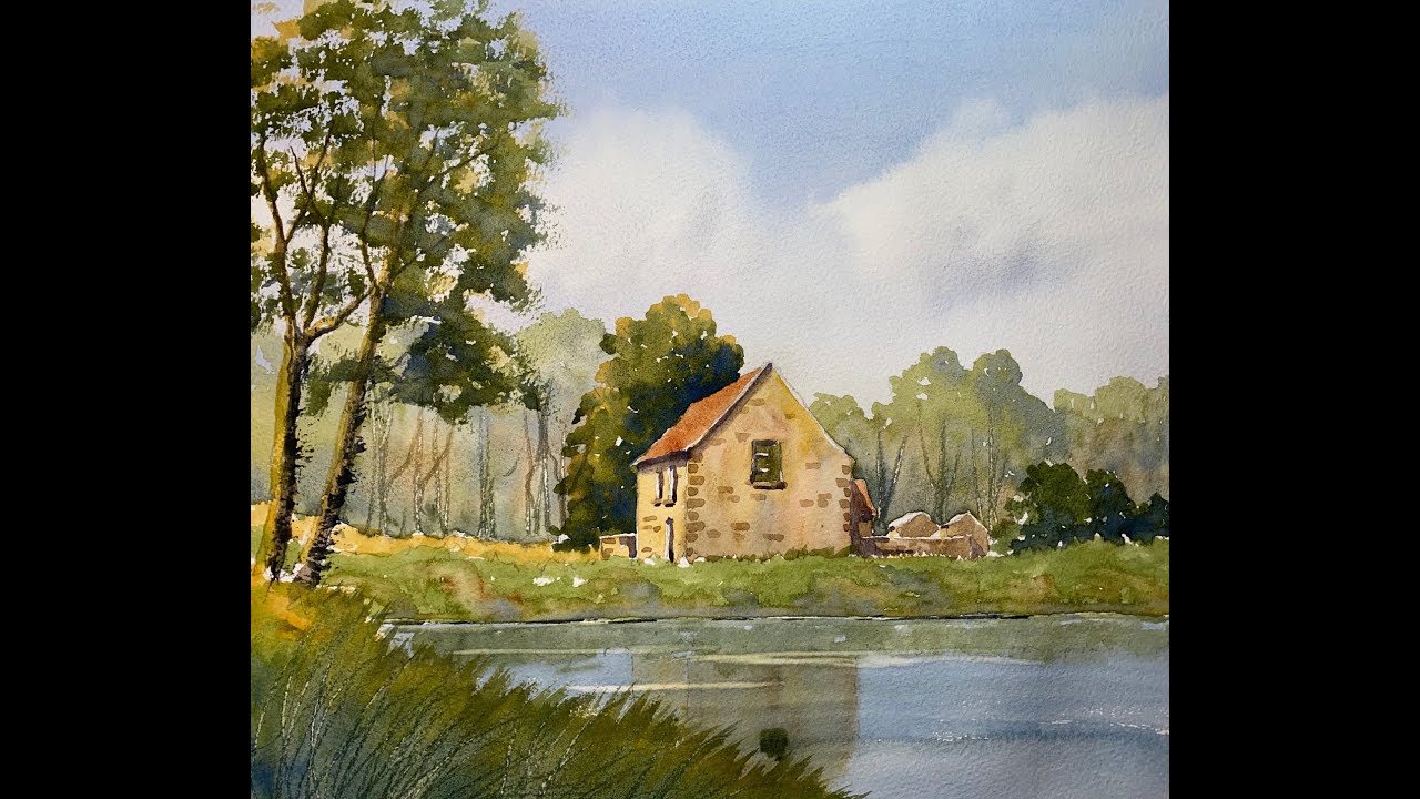 A little barn in Lach Dennis in Cheshire. Watercolour