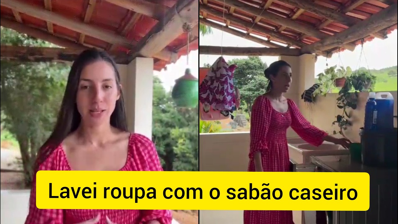 Sara kellen lavou roupa com o sabão caseiro