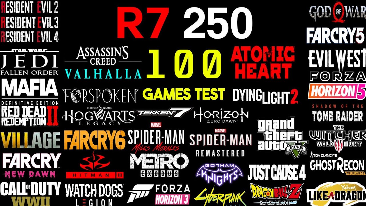 TOP 100 BEST GAMES TEST ON | AMD R7 250 2GB | IN 2023! | I5 2500K | 8 GB RAM