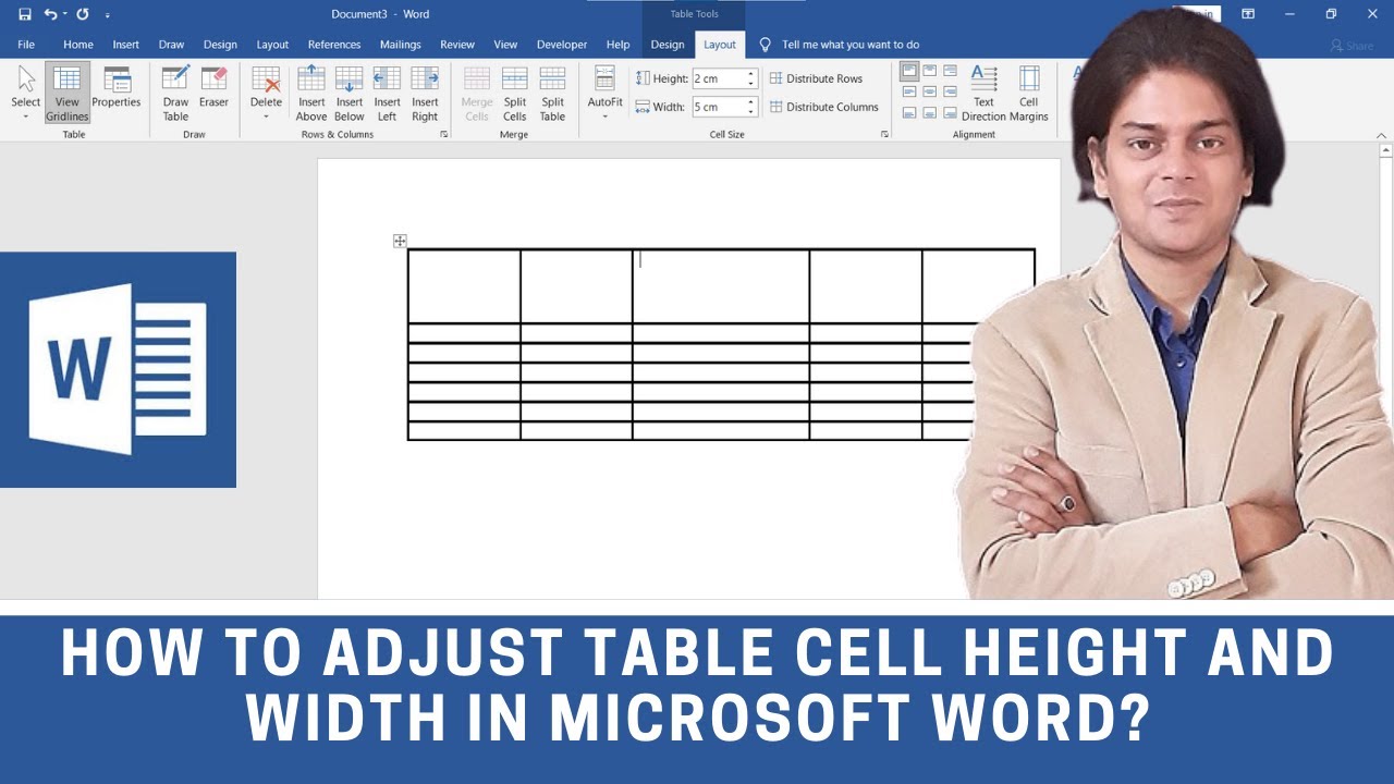 Как настроить ширину и высоту ячейки таблицы в Microsoft Word?