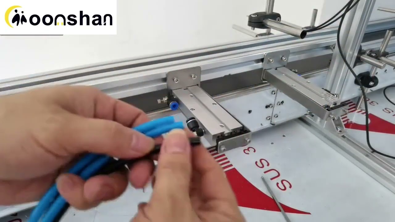 Moonshan How To Install the Pneumatic Driven Conveyor for Liquid Filling Machine - Step 3