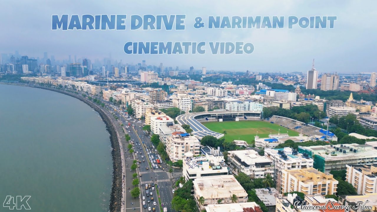 Marine drive | Wankhede Stadium | Nariman Point | Drone Visuals in 4K