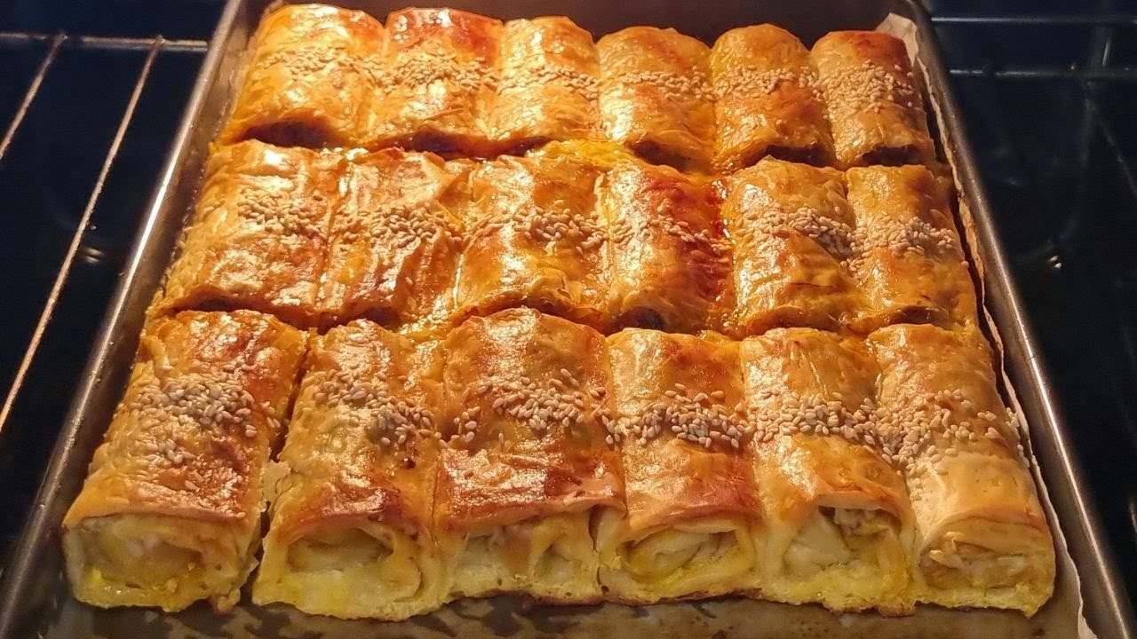 Turkish Borek Recipe -(phylo pastry) stuffed with meat  - برك تركيه بحشوة اللحمه