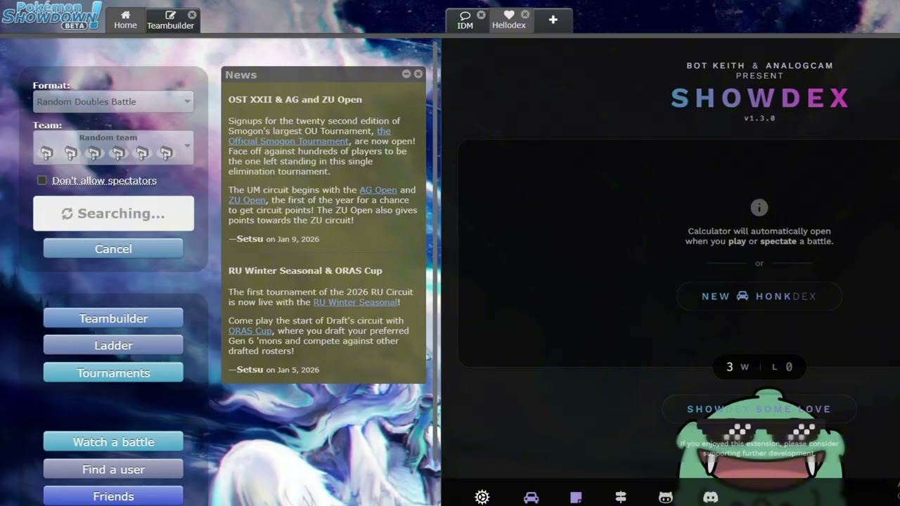 SpeedRunning Double RandomBattles on Showdown