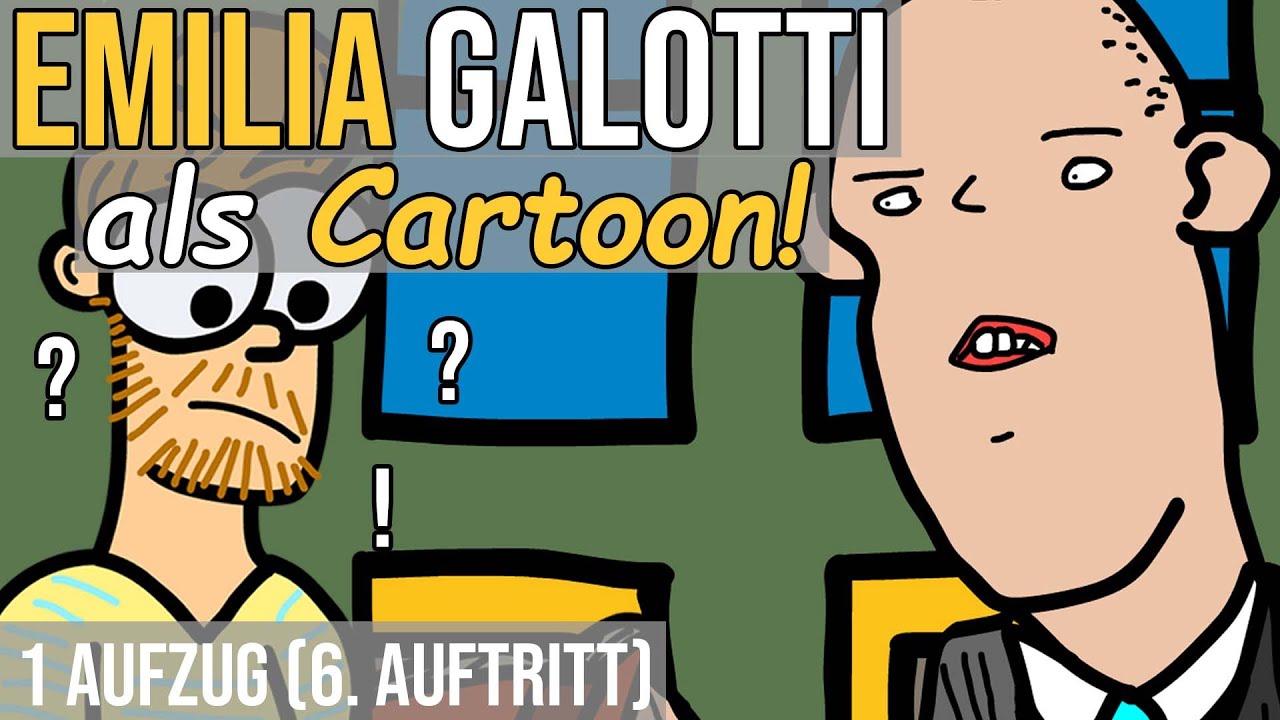 Marinellis Plan! Emilia Galotti (Lessing) als Cartoon: 1. Aufzug 6. Auftritt