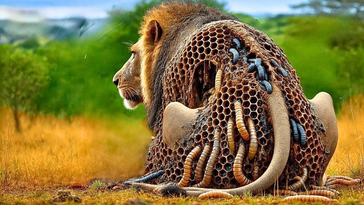 African Rescue Story: Saving a Lion From a Swarm of millions Angry Bees | Rescue Team