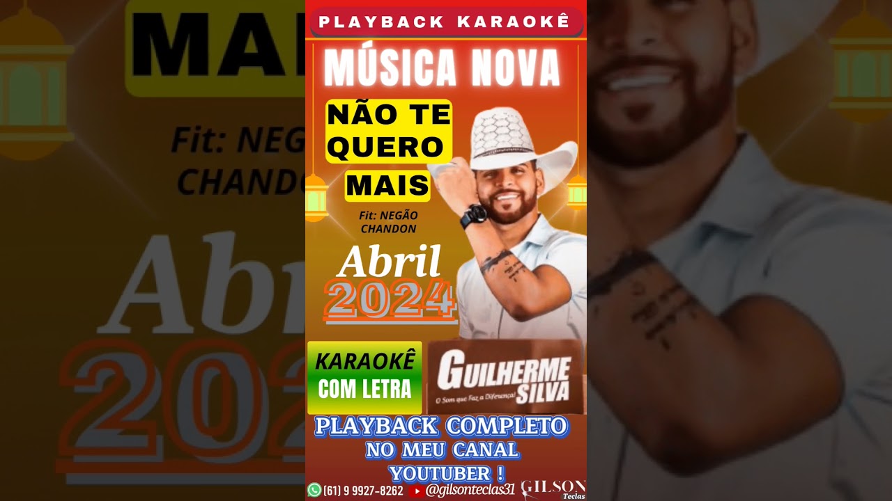 #guilhermesilva  m&uacute;sica nova N&atilde;o te quero mais.
