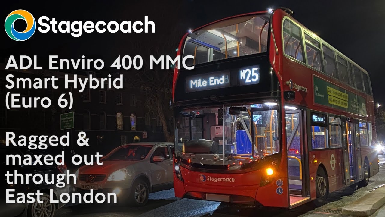 Stagecoach London Enviro 400 MMC Smart Hybrid gets Ragged & Maxed Out around East London