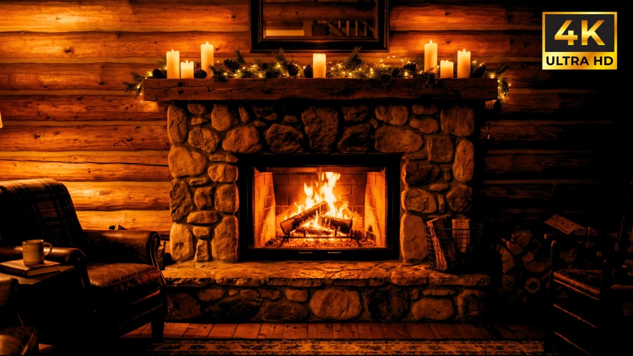 Best Cozy Fireplace Ambience 🔥 Crackling Fire Sounds for Relaxing, Sleeping & Study | 4K