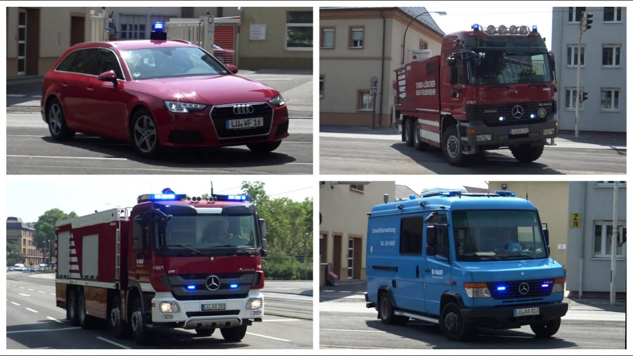 Vollalarm f&uuml;r die Werkfeuerwehr BASF SE Ludwigshafen