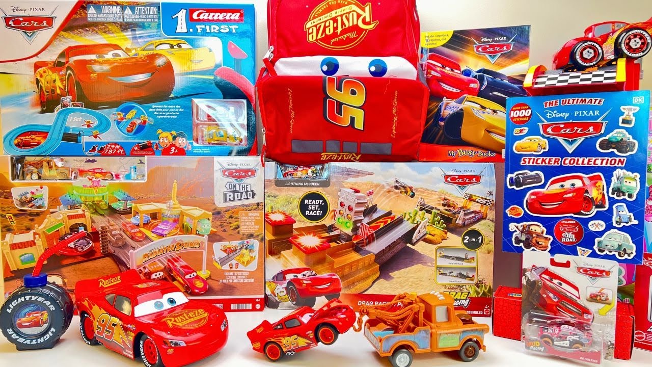 Disney Pixar Cars Unboxing Review | Lightning McQueen Drag Racing | Mechanic Shop and Launcher