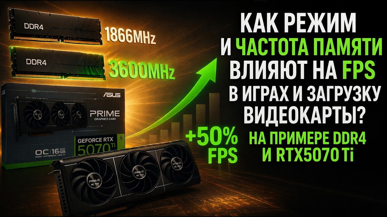 Как режим и частота памяти влияют на FPS в играх и загрузку видеокарты? На примере DDR4 и RTX5070Ti