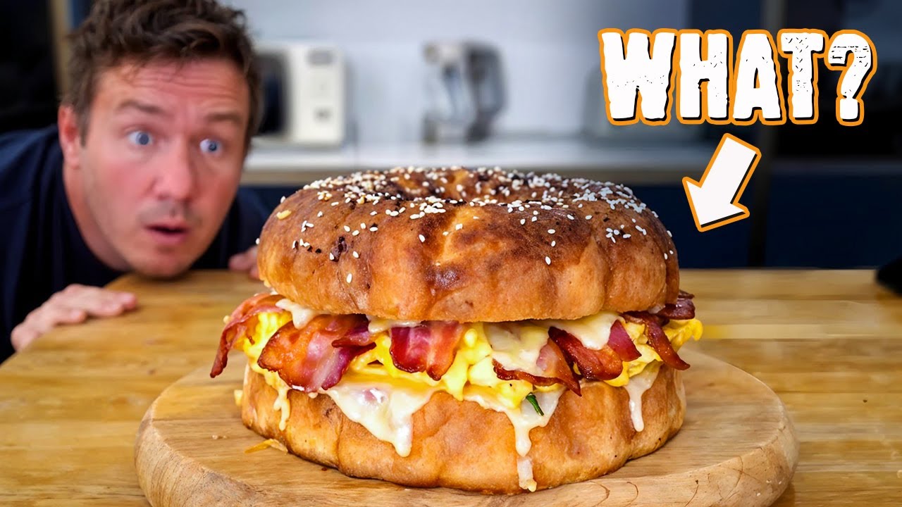 THE ULTIMATE Emergency Giant Breakfast Sandwich – Big Hunger, Big Sandwich! 🍳🍞