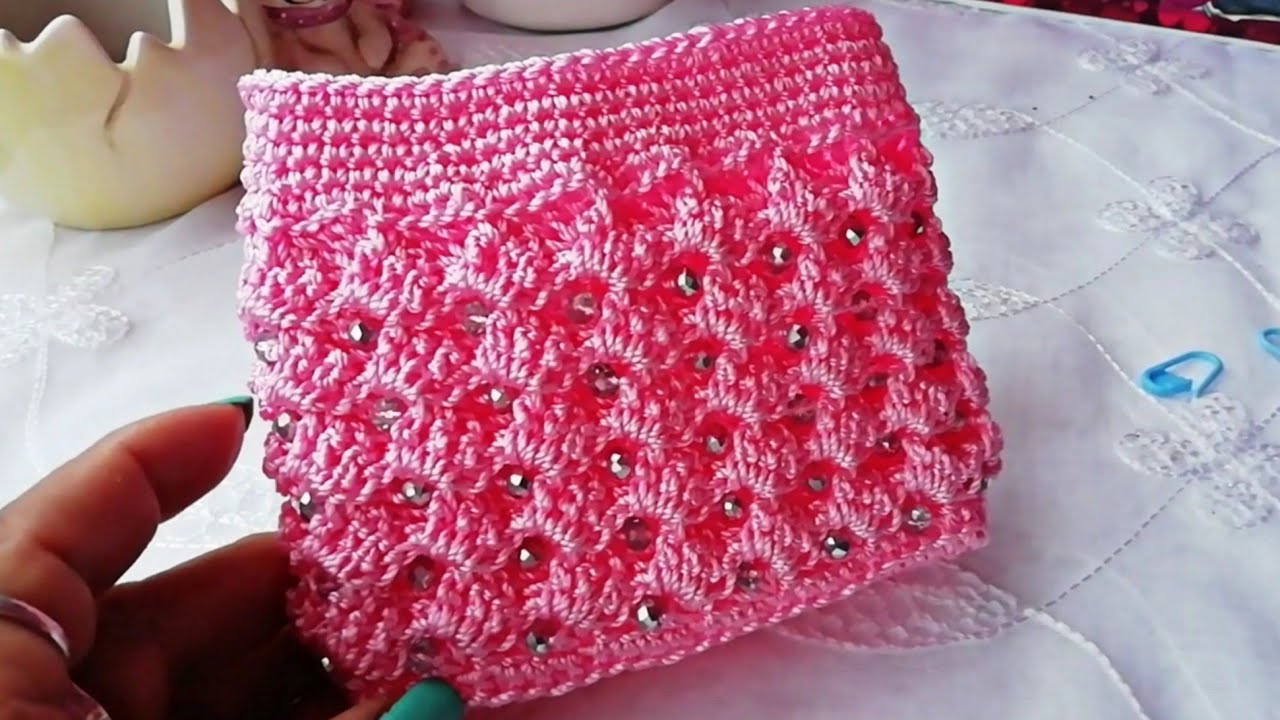 Bolsito a CROCHET con CRISTALITOS