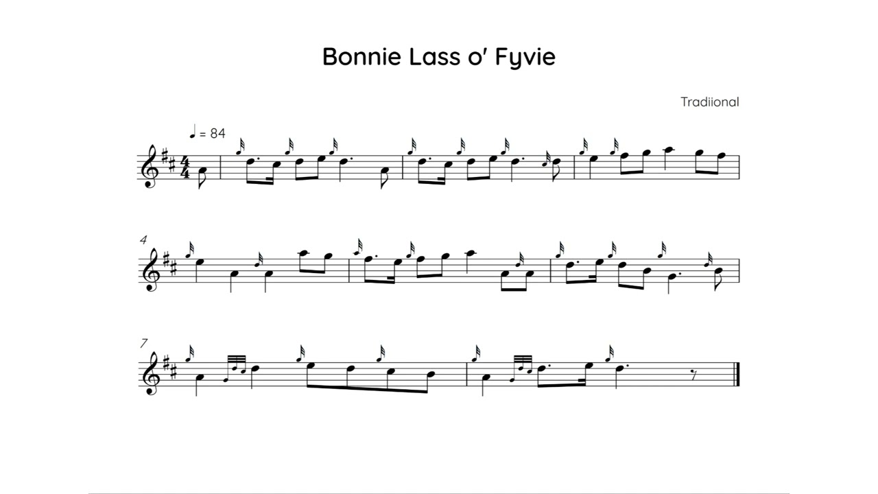 The Bonnie Lass o' Fyvie, low pitch quarter speed