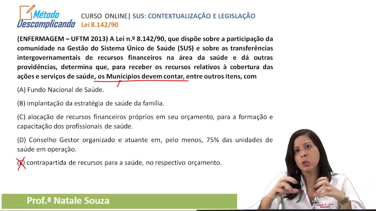 QUESTÕES COMENTADAS   LEI 8 142 90