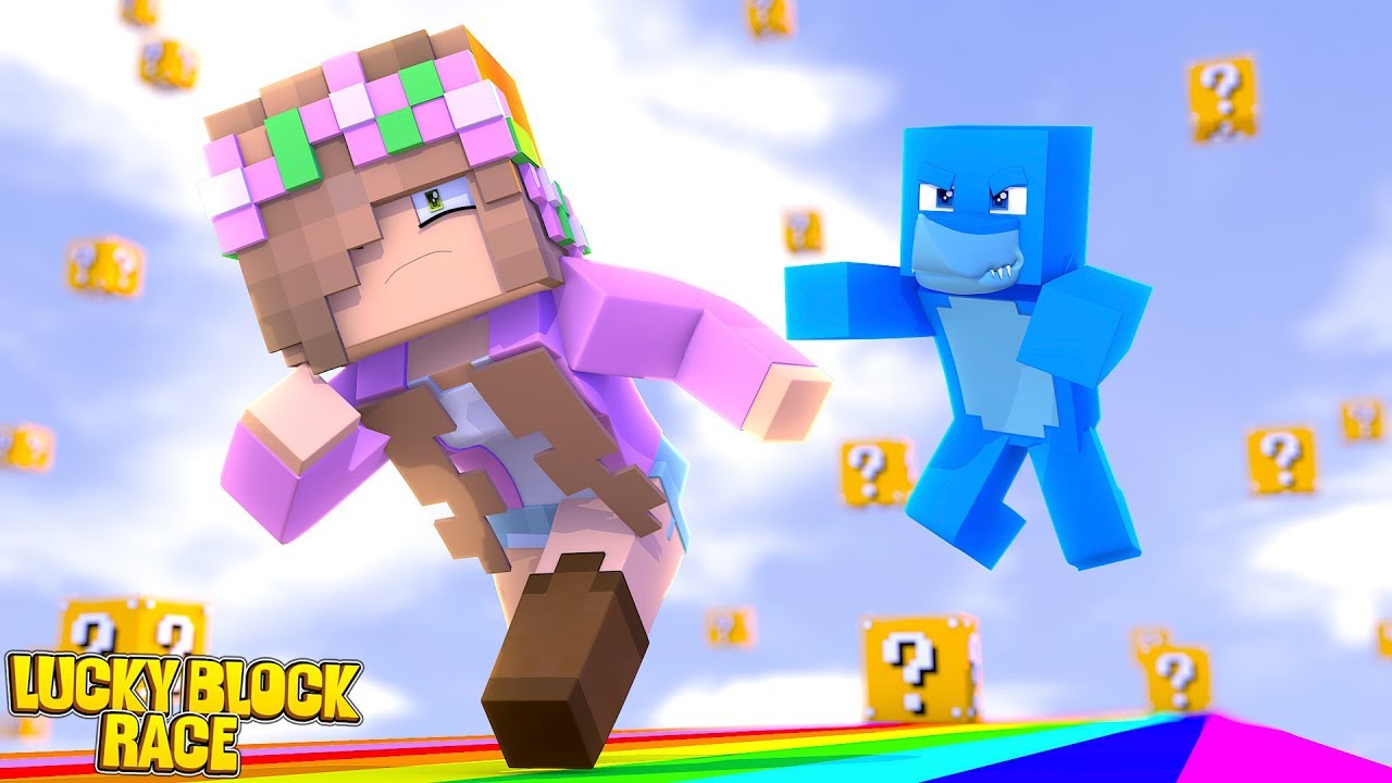LUCKY BLOCK RACE! WHO WILL WIN?! | Minecraft Little Kelly