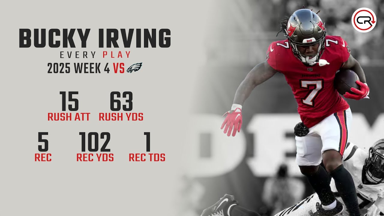 Bucky Irving Week 4 Highlights | Every Run, Target, and Catch vs Eagles
