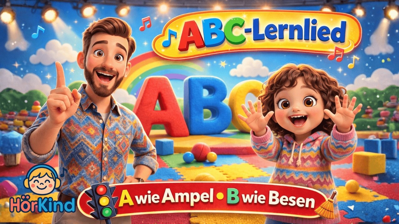 Alphabet lernen | A wie Ampel, B wie Besen | ABC-Lied | Kinderlied ABC | Anlaute Lernlied | HörKind