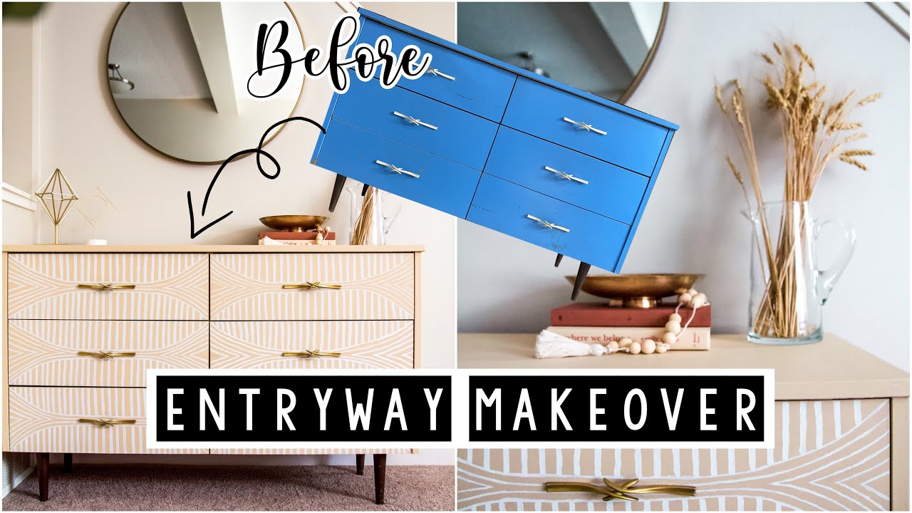 Entryway MAKEOVER On Budget | Anthropology Dresser inspired | Mariam Hamdoun
